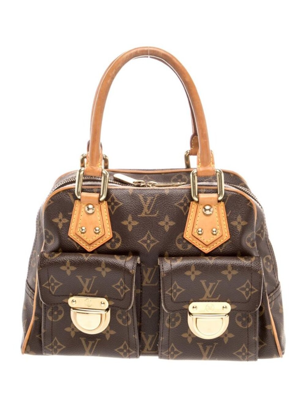 NWOT Louis Vuitton Monogram Manhattan PM Top Handle Bag Brown Canvas
